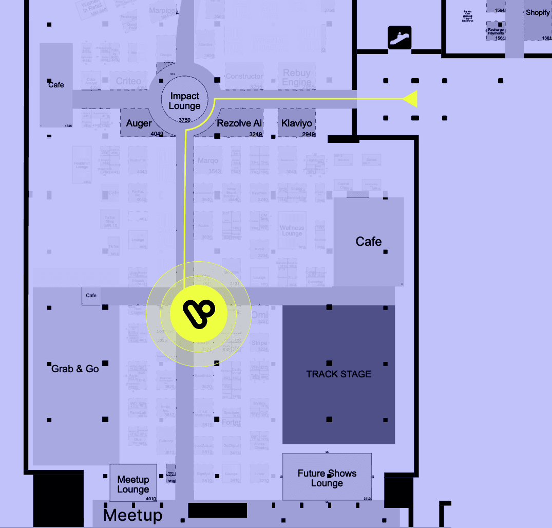 Shoptalk 2026 floor plan — Vibe at Booth #3627